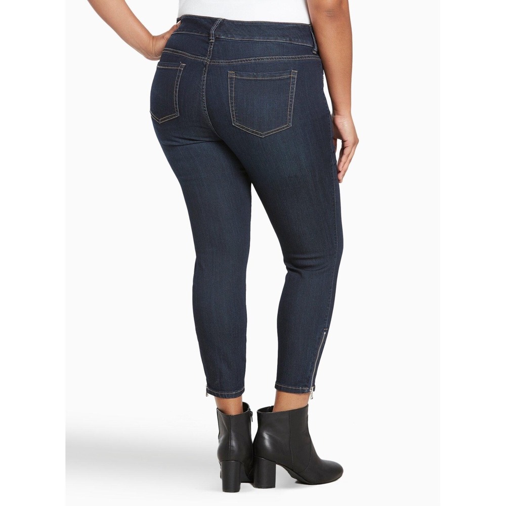NEW Torrid Stiletto Jeggings 18 Dark Indigo Ankle Zip High Rise Skinny Jeans - Picture 3 of 10